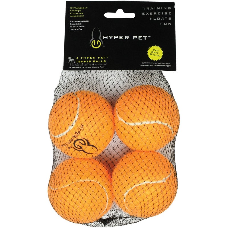 Hyper Tennis Ball Dog Toy - 4 Count Color: Orange
